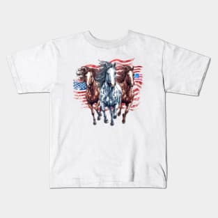 Patriot Horses #3 Kids T-Shirt